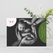 eenvoudige pasgeboren fotocollage geboorteaankondi aankondiging (Staand voorkant)