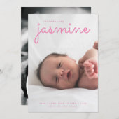 eenvoudige pasgeboren fotocollage geboorteaankondi aankondiging (Voorkant / Achterkant)