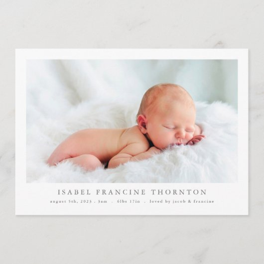 Eenvoudige pasgeborene foto collage geboorte aanko aankondiging (Voorkant)