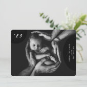 Eenvoudige pasgeborene foto collage geboorte aanko aankondiging (Staand voorkant)