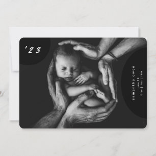 Eenvoudige pasgeborene foto collage geboorte aanko aankondiging