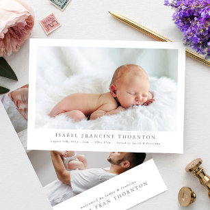 Eenvoudige pasgeborene foto collage geboorte aanko aankondiging