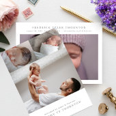 Eenvoudige pasgeborene foto collage geboorte aanko aankondiging