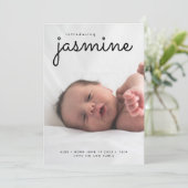 Eenvoudige pasgeborene foto collage geboorte aanko aankondiging (Staand voorkant)