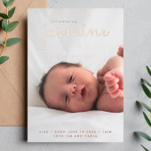 Eenvoudige pasgeborene foto collage geboorte aanko folie uitnodiging