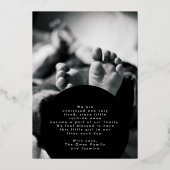 Eenvoudige pasgeborene foto collage geboorte aanko folie uitnodiging (Achterkant)