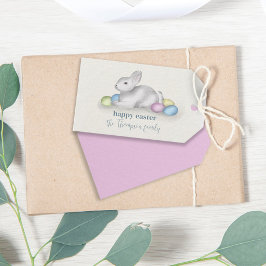 Eenvoudige pasta Happy Paast Bunny Cute Classic Cadeaulabel