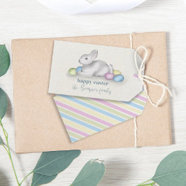 Eenvoudige pasta Happy Paast Bunny Cute Classic Cadeaulabel