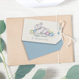 Eenvoudige pasta Happy Paast Bunny Cute Classic Cadeaulabel