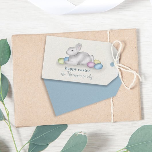 Eenvoudige pasta Happy Paast Bunny Cute Classic Cadeaulabel