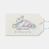 Eenvoudige pasta Happy Paast Bunny Cute Classic Cadeaulabel (Voorkant (Horizontaal))