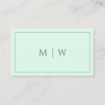 Eenvoudige pasta Mint Green Two Initiaal Monogram 