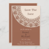 Eenvoudige pasta terracotta met kant sparen de dat kaart (Voorkant / Achterkant)