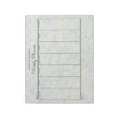 Eenvoudige pasteelgroene Floral Weekly Planner Notitieblok (Linkerzijde)