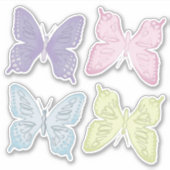 Eenvoudige pasteelkleuren minimalistische vlinders sticker (Voorkant)