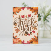 Eenvoudige Pastel Autumn Herfst Bedankkaart (Staand voorkant)