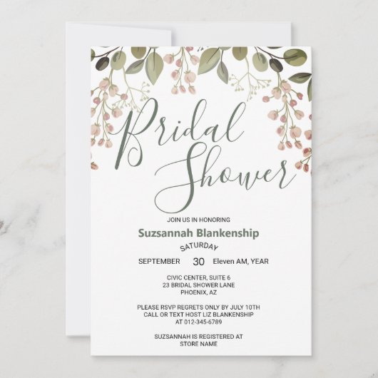 Eenvoudige Pastel Bloemen Top Border Vrijgezellenf Kaart (Voorkant)