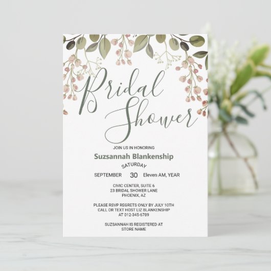 Eenvoudige Pastel Bloemen Top Border Vrijgezellenf Kaart (Staand voorkant)