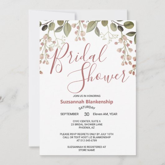 Eenvoudige Pastel Bloemen Top Border Vrijgezellenf Kaart (Voorkant)