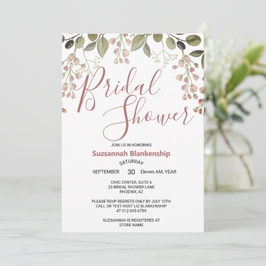 Eenvoudige Pastel Bloemen Top Border Vrijgezellenf Kaart (Staand voorkant)