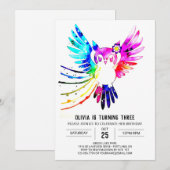 Eenvoudige Pastel Digitale Uil Verjaardag Kaart (Voorkant / Achterkant)