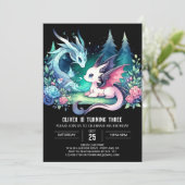 Eenvoudige Pastel Dragon verjaardag Kaart (Staand voorkant)