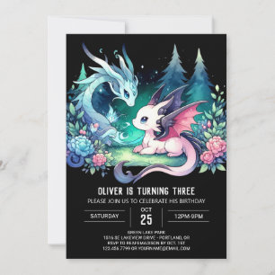 Eenvoudige Pastel Dragon verjaardag Kaart