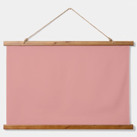 Eenvoudige pastel flamingo roze kleur hangend wandkleed (Voorkant)