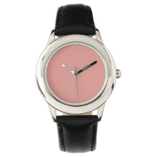 Eenvoudige pastel flamingo roze kleur horloge