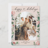 Eenvoudige Pastel Foto Vakantiekaart met Bericht  Feestdagenkaart (Voorkant)