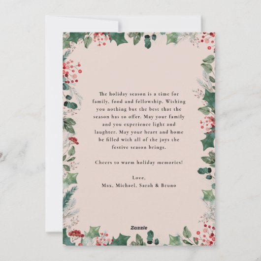 Eenvoudige Pastel Foto Vakantiekaart met Bericht  Feestdagenkaart (Achterkant)