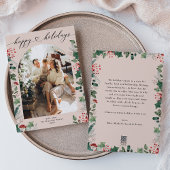 Eenvoudige Pastel Foto Vakantiekaart met Bericht  Feestdagenkaart