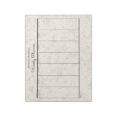 Eenvoudige Pastel Gold Sepia Floral Weekly Planner Notitieblok (Linkerzijde)