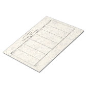 Eenvoudige Pastel Gold Sepia Floral Weekly Planner Notitieblok (Schuin)