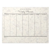 Eenvoudige Pastel Gold Sepia Floral Weekly Planner Notitieblok (Voorkant)