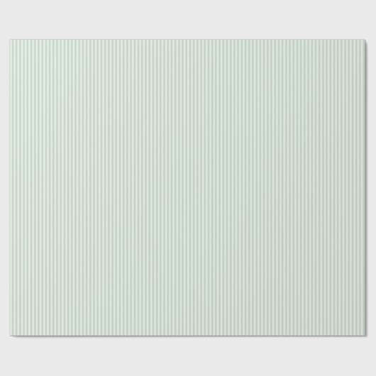 Eenvoudige Pastel Green Pinstripes Cadeaupapier (Vlak)