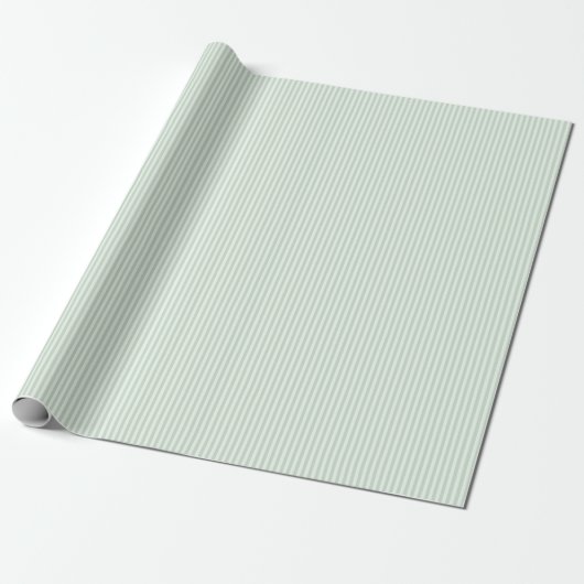 Eenvoudige Pastel Green Pinstripes Cadeaupapier (Uitgerold)
