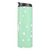 EENVOUDIGE PASTEL GROEN MONOGRAMMEN THERMOSBEKER (Geroteerd rechts)