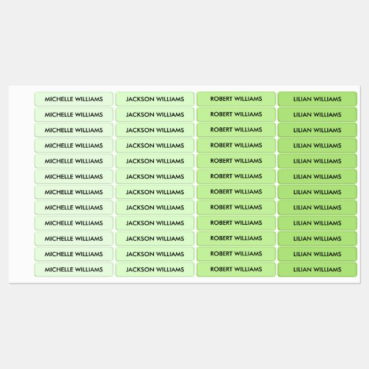 Eenvoudige pastel groen palet Kinder naam Labels