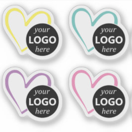 Eenvoudige pastel hartvormige Logo Afbeelding Sjab Sticker