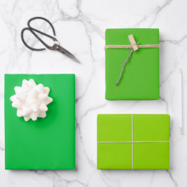 Eenvoudige Pastel Kelly Glans Groen Tinten 3 Tones Inpakpapier Vel