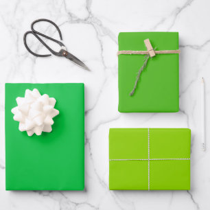 Eenvoudige Pastel Kelly Glans Groen Tinten 3 Tones Inpakpapier Vel
