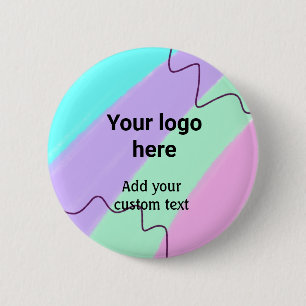 Eenvoudige pastel kleur voeg uw logo aangepaste te ronde button 5,7 cm