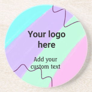 Eenvoudige pastel kleur voeg uw logo aangepaste te zandsteen onderzetter