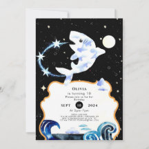 Eenvoudige pastel magische haai verjaardag