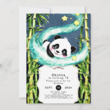 Eenvoudige pastel magische panda verjaardag