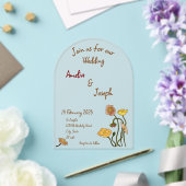 Eenvoudige Pastel Minimal Poppy Waterverf bruiloft Acryl Uitnodigingen (Insitu (Huwelijk))