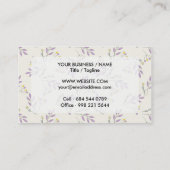 Eenvoudige pastel paarse  botanische bloemen visitekaartje (Achterkant)