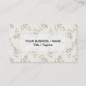 Eenvoudige pastel paarse  botanische bloemen visitekaartje (Voorkant)