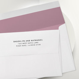 Eenvoudige Pastel Paarse Retouradres Envelop met L
